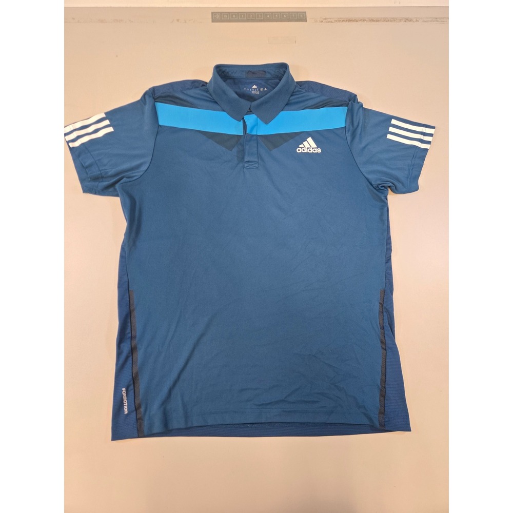 Adidas Formotion Climacool Mens Large Blue Colorblock Golf Polo Shirt F82204‎